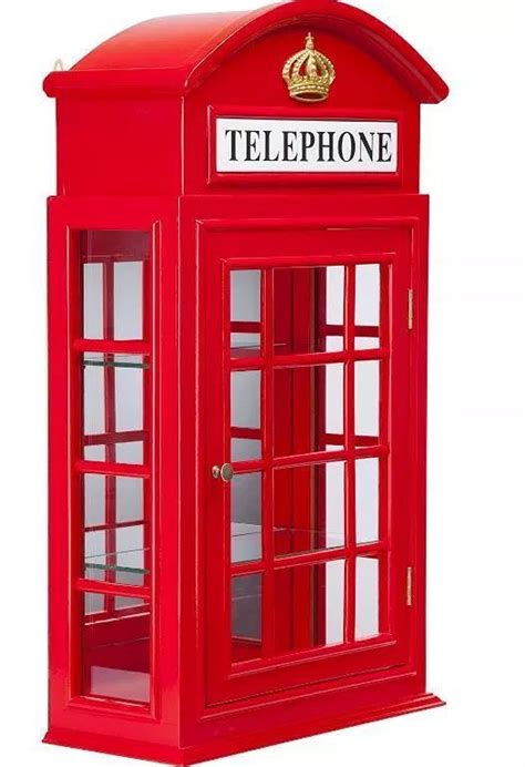 replica of a english phone booth with tea bags